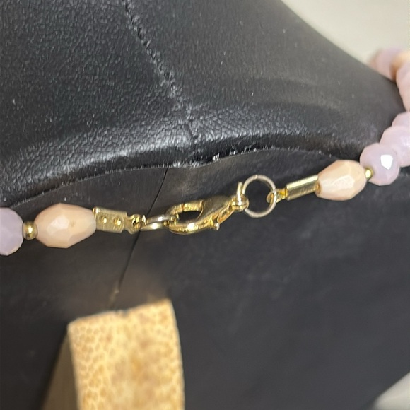 Rose Quartz Wire Beaded Pendant Feminine Girly Grandma Core Necklace - Picture 5 of 10